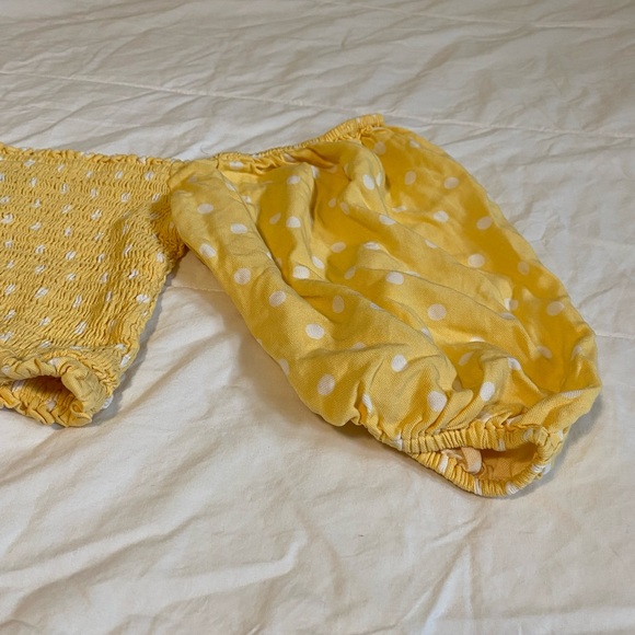 Forever 21 Yellow Polka Dot Top - Picture 9 of 9